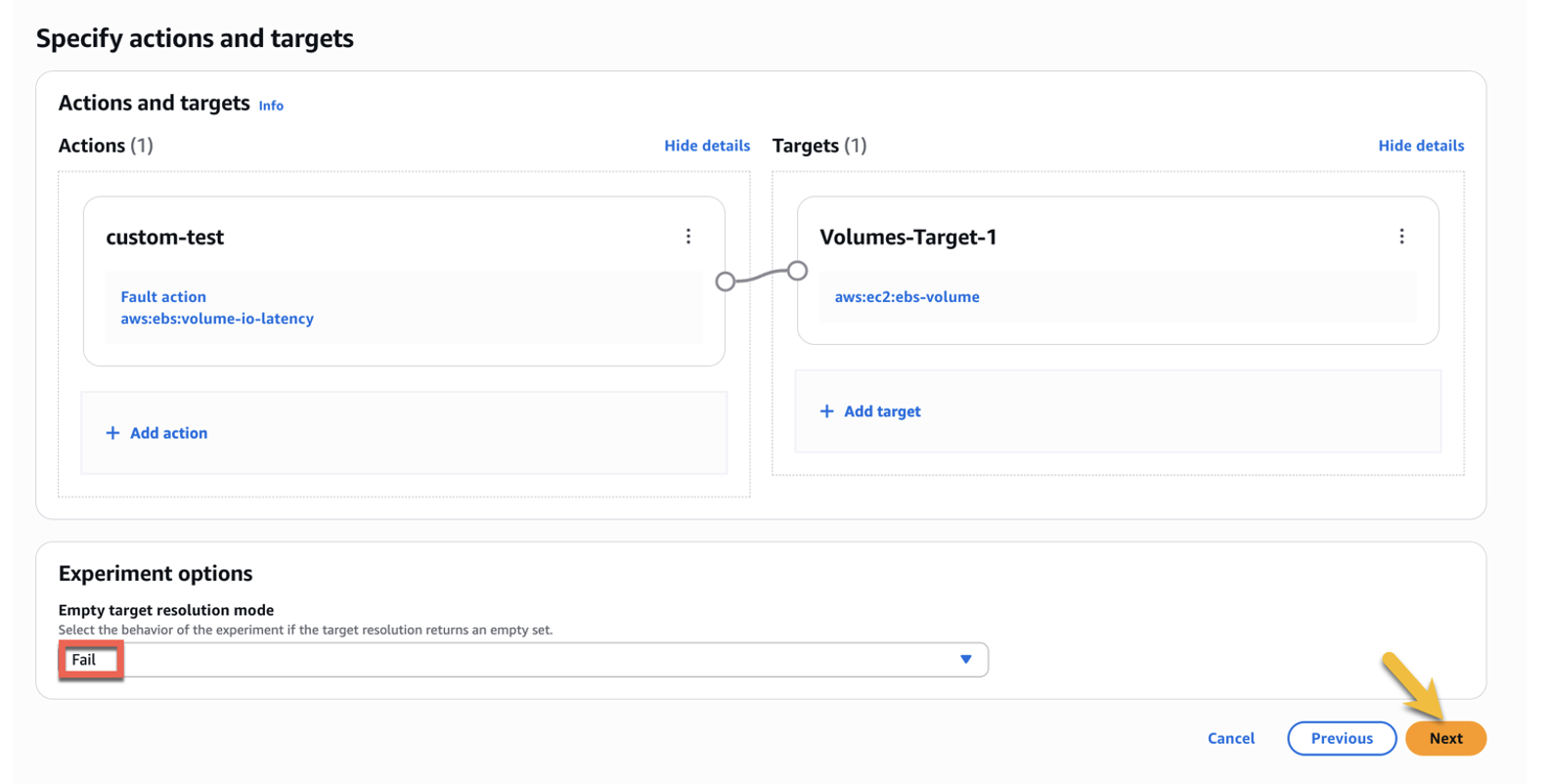Set up experiment option for the custom experiment